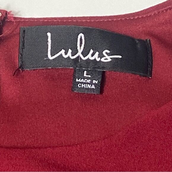 Lulu's Toast to You Wine Red Cutout Skater Dress Women's Size Large - Picture 4 of 16